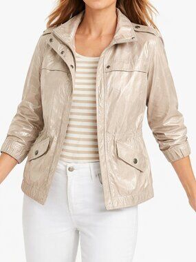 Modern Metallic Gold Glamourous Spring Statement Regency Bold Jacket [size 2/L]